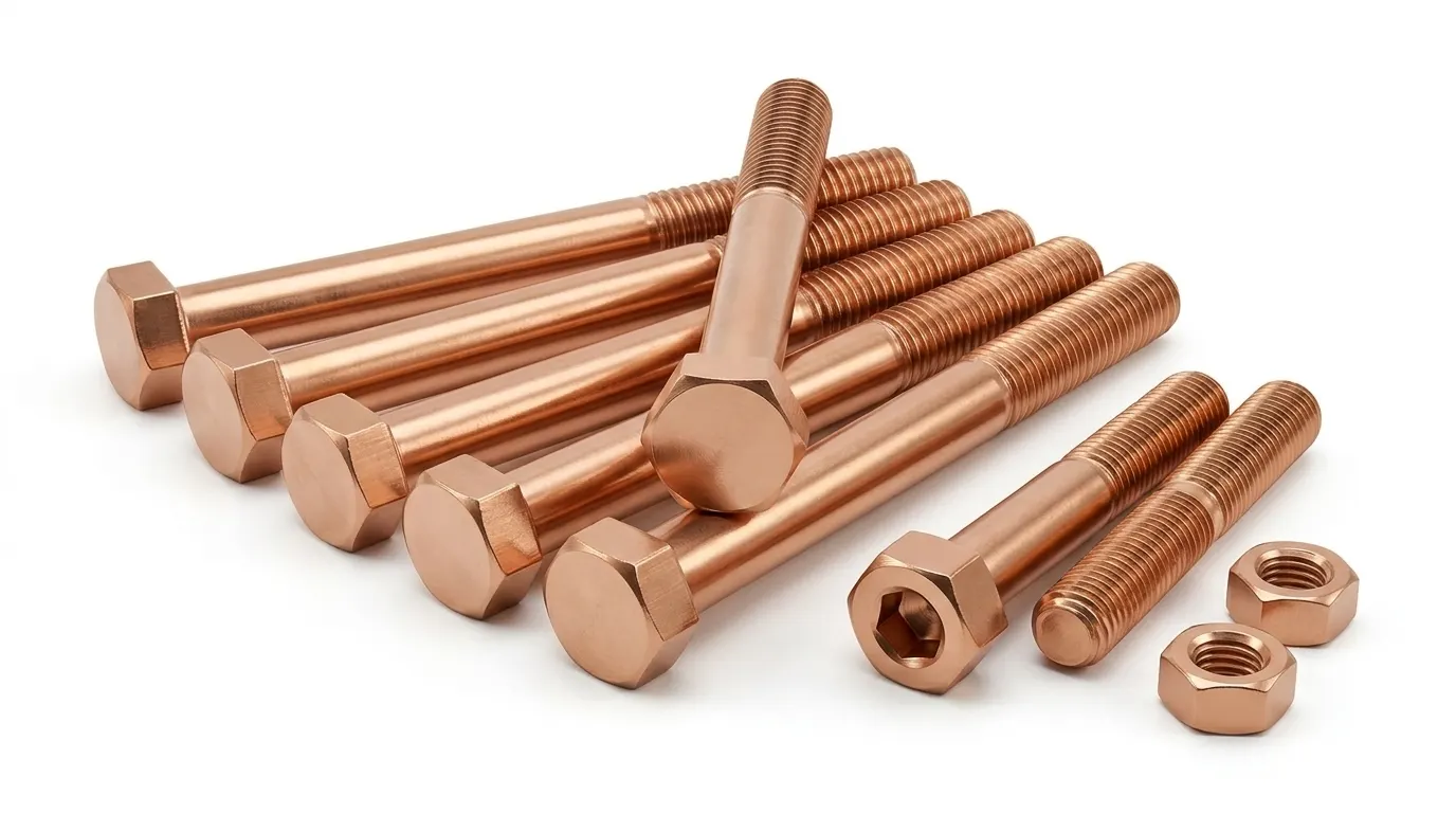 Copper Nickel Bolts Suppliers & Exporters by Aurum Overseas for marine, offshore, shipbuilding and seawater corrosion resistant industrial applications